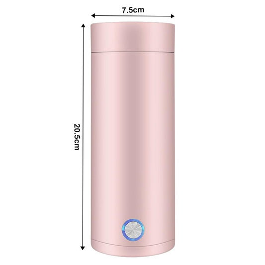 mizikuu Bouilloire électrique de Voyage, 3 en 1 Mini Bouilloire 400ml Bouilloire Portable de Voyage Acier Inoxydable 300W 5 Minutes de Cuisson Rapide Mug Chauffant pour Lait Café Thé, Rose