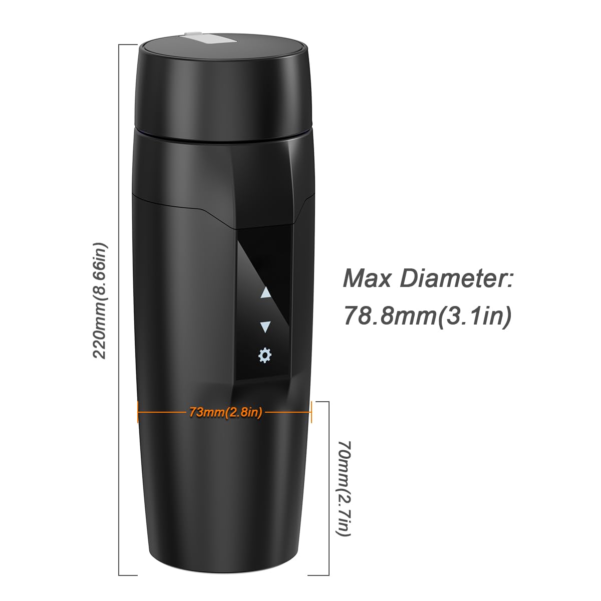 Bouilloire électrique portable, 350 ml 3 en 1 Mini Mug de voyage avec doublure en acier inoxydable 304, 40~100℃ réglable, 300W tasse d'ébullition rapide, étanche, protection contre les brûlures à sec