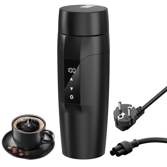 Bouilloire électrique portable, 350 ml 3 en 1 Mini Mug de voyage avec doublure en acier inoxydable 304, 40~100℃ réglable, 300W tasse d'ébullition rapide, étanche, protection contre les brûlures à sec