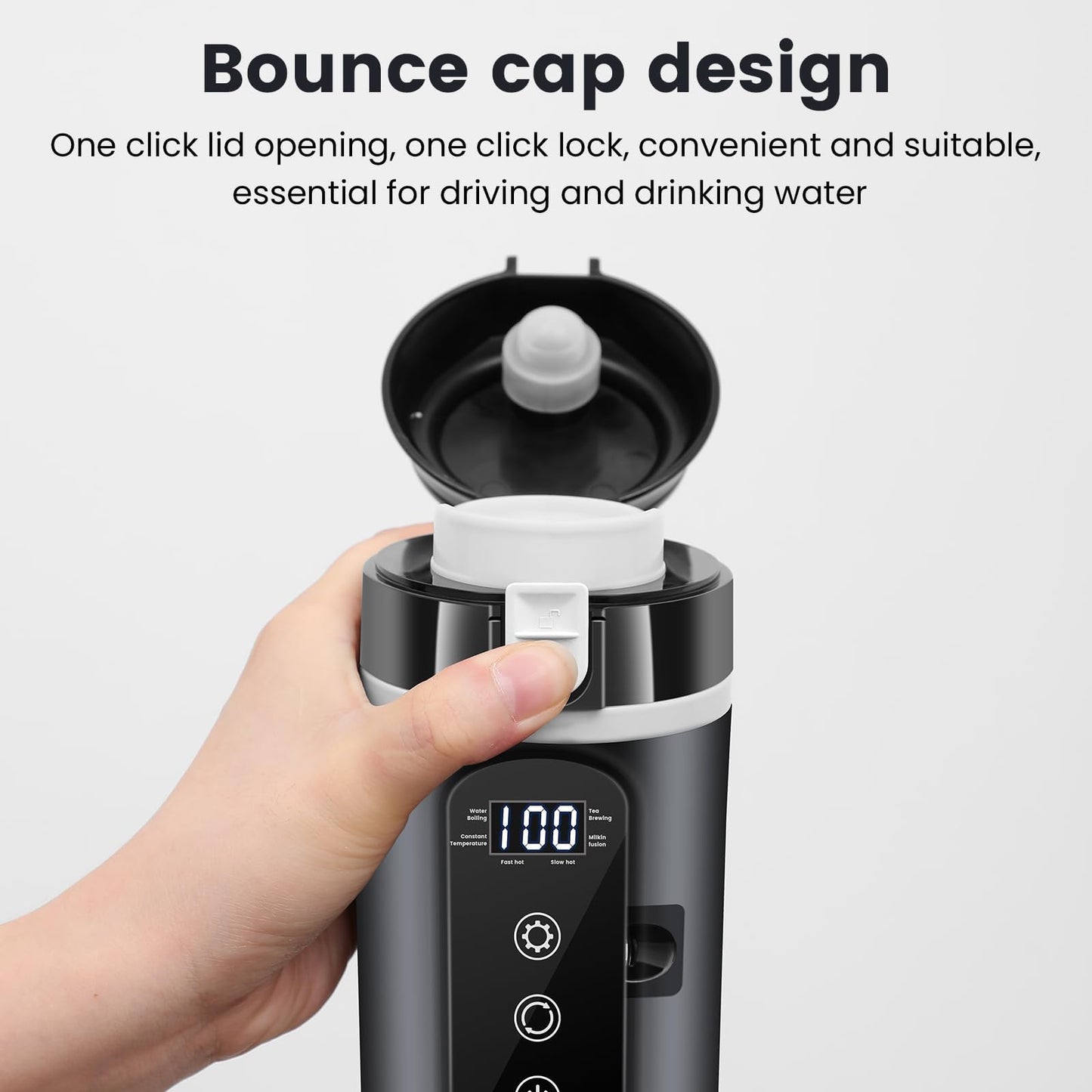 Bouilloire électrique de voyage DC 12 V/24 V, tasse chauffante de voiture de 400 ml avec couvercle anti-déversement, anti-fuite, doublure en acier inoxydable 304, tasse à café portable, tasse à thé