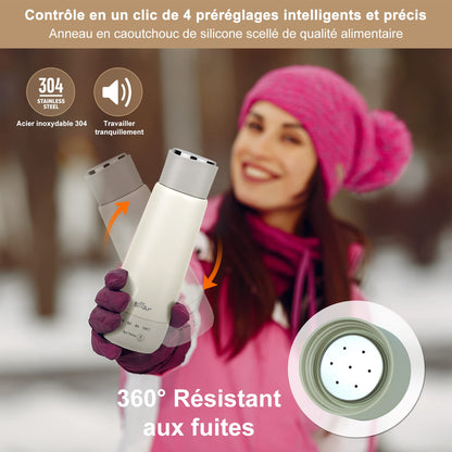 Bear 300ml Bouilloire Électrique À Quatre Températures, Portable À Un Seul Point De Contrôle Tactile, Tasse À Vide À Chauffage Rapide 3 En 1, Doublure Double En Acier Inoxydable 304