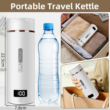 Mini Bouilloire Electrique de Voyage, 400ML Bouilloire Portable de Voyage Avec 6 Réglages de Température, chauffage automatiquement arrêté, avec Inoxydable 316 pour thé, café, lait de bébé