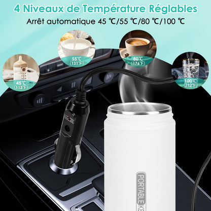 Dreamhigh® Bouilloire de Voyage, 500ml Mini Bouilloire Electrique, 96 W Petite Bouilloire Electrique, Chauffe Eau Portable pour Café, Lait, Thé Voiture (12V)